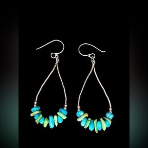 Sterling Silver Sonoran Turquoise Chip Dangle Earrings